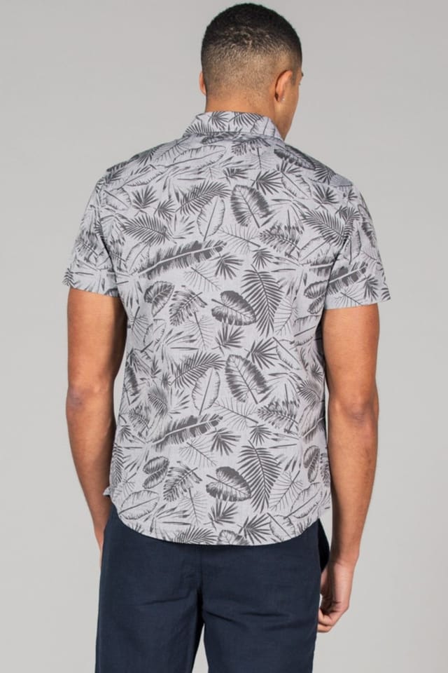 Tokyo Laundry Tokyo Laundry Men's Printed Chambray Short-Sleeve Shirt in Grey - 2