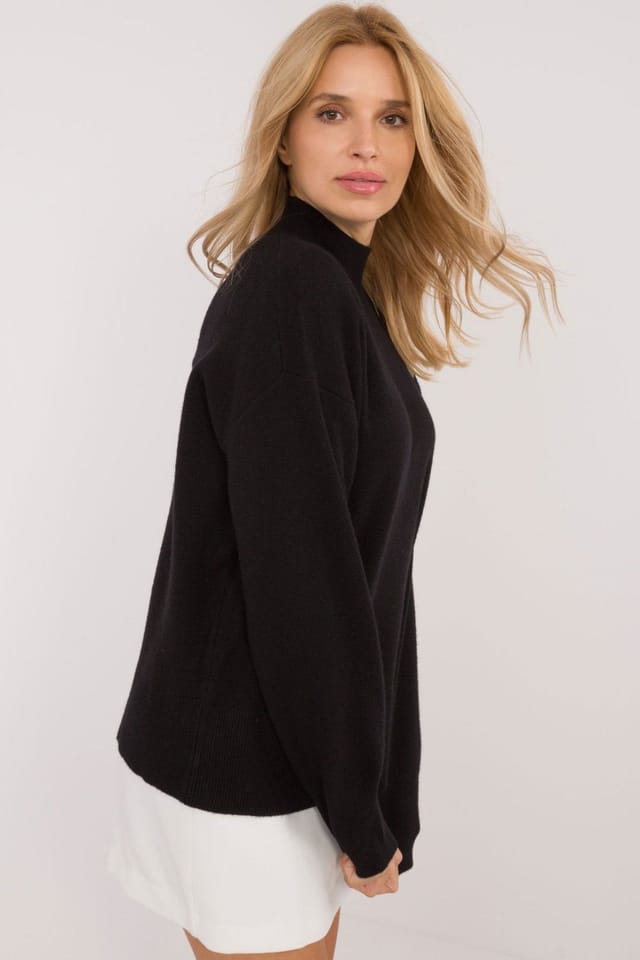 Love Lace Love Lace Women's Viscose Blend Half Turtleneck Sweater in Black - 2
