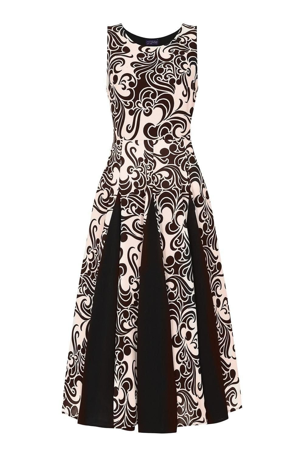 Hot Squash Hot Squash Women's Contrast Panel Midi Dress in Cream - 4