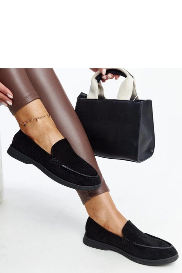 Love Lace Love Lace Women's Rumay Elegant Suede Loafers Slip On Almond Toe Rubber Sole in Black - 2