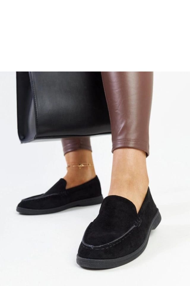 Love Lace Love Lace Women's Rumay Elegant Suede Loafers Slip On Almond Toe Rubber Sole in Black - 3