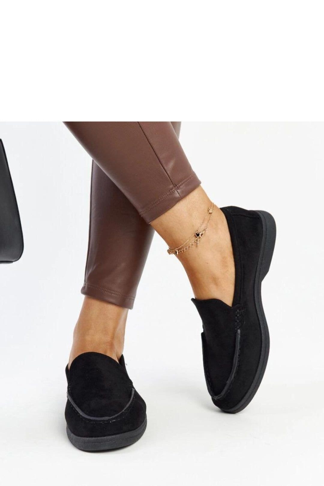 Love Lace Love Lace Women's Rumay Elegant Suede Loafers Slip On Almond Toe Rubber Sole in Black - 4
