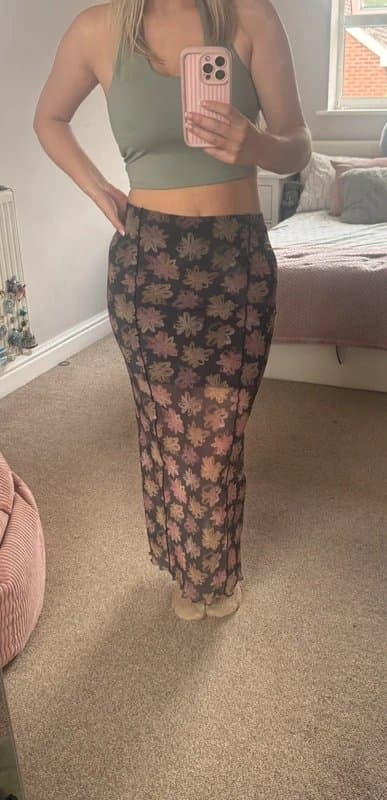 Topshop Mesh floral skirt