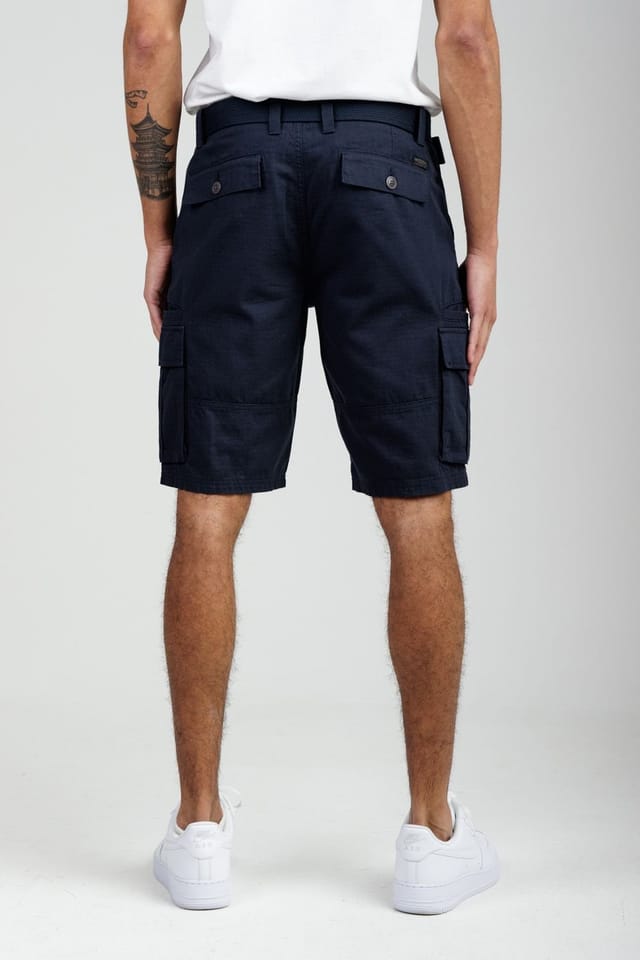 Tokyo Laundry Tokyo Laundry Men's Cotton Ripstop Cargo Shorts in Navy - 2