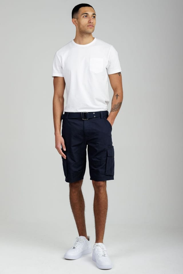 Tokyo Laundry Tokyo Laundry Men's Cotton Ripstop Cargo Shorts in Navy - 3