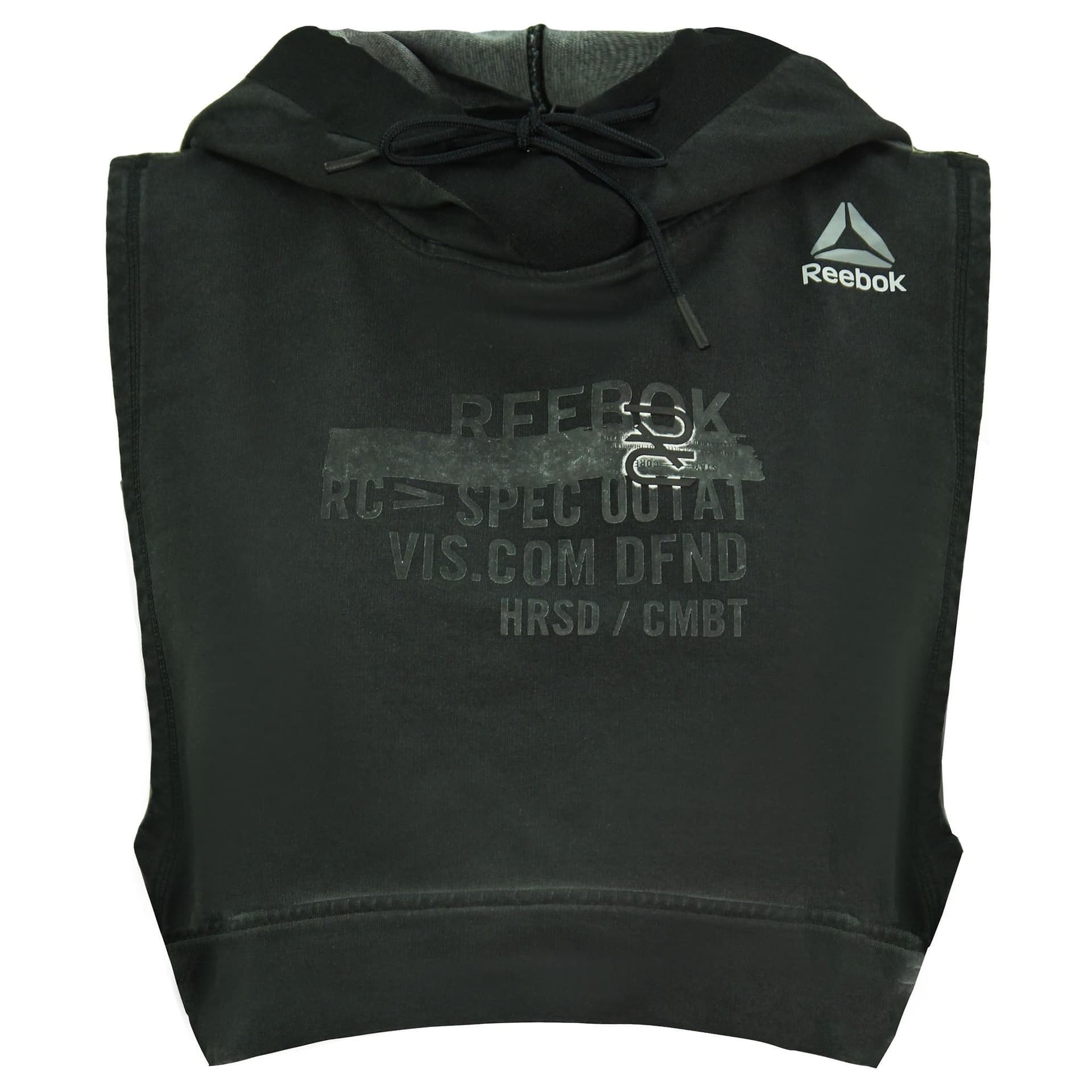 Reebok Reebok Women's Black Cropped Sleeveless Hoodie