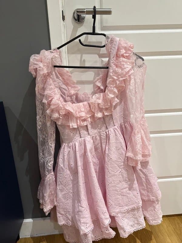 ASOS asos luxe pink floral lace dress