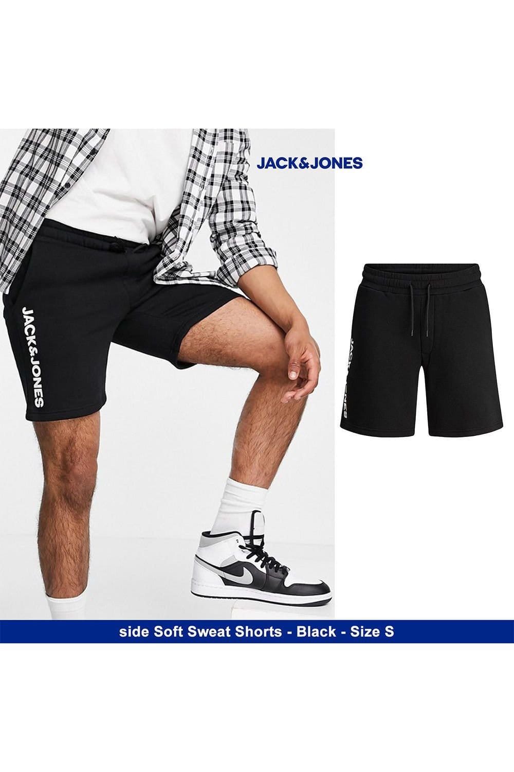 jack & jones Jack & Jones Men's Men's Black Cotton Sweat Shorts Casual Fit Soft Comfortable - 4