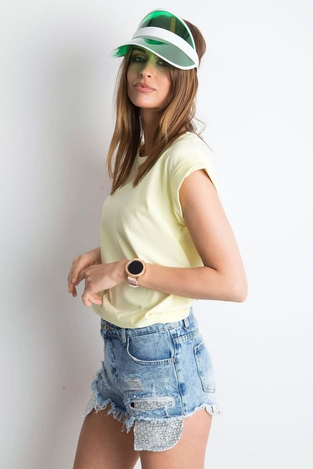 Love Lace Love Lace Women's Everyday Short Sleeve Round Neck Straight T-Shirt in Yellow - 2