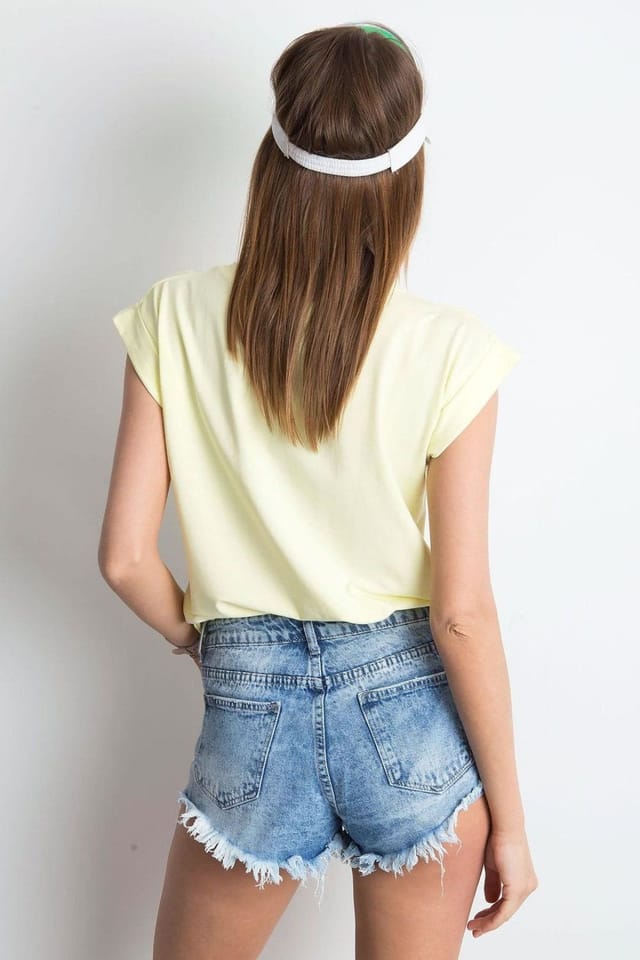 Love Lace Love Lace Women's Everyday Short Sleeve Round Neck Straight T-Shirt in Yellow - 3