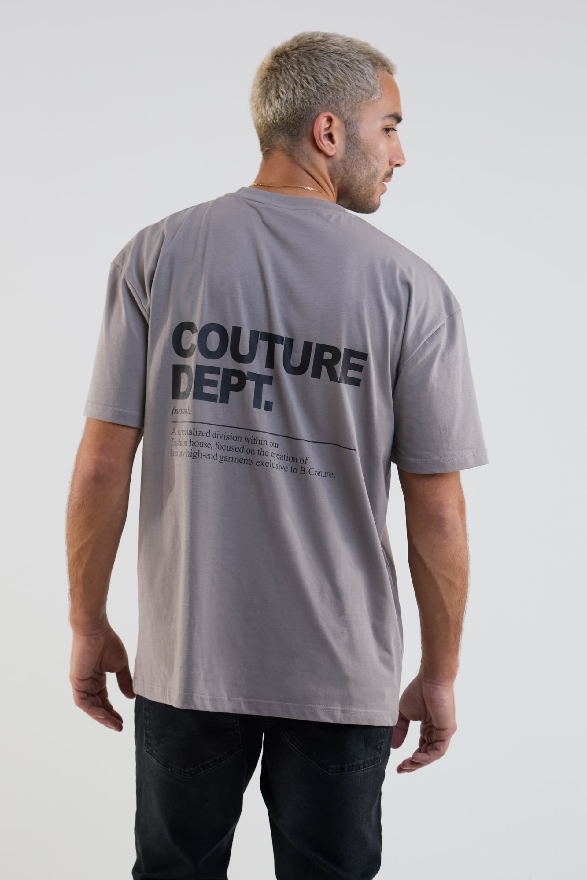 BCouture BCouture Men's Oversized Cotton T-Shirt in Dark Grey