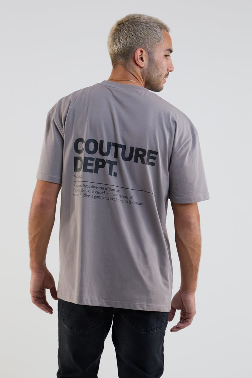 BCouture BCouture Men's Oversized Cotton T-Shirt in Dark Grey - 1