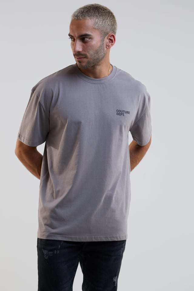 BCouture BCouture Men's Oversized Cotton T-Shirt in Dark Grey - 2