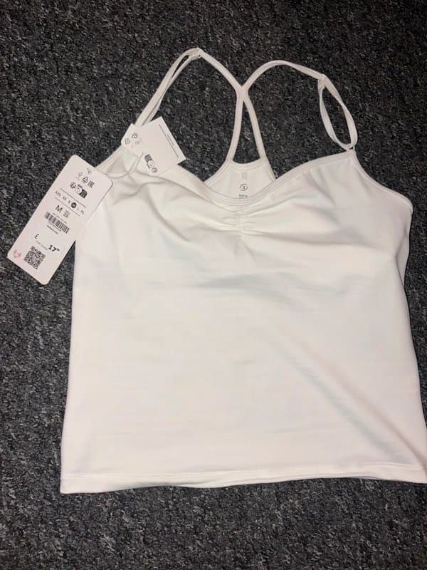 Bershka Bershka white workout/gym halter top