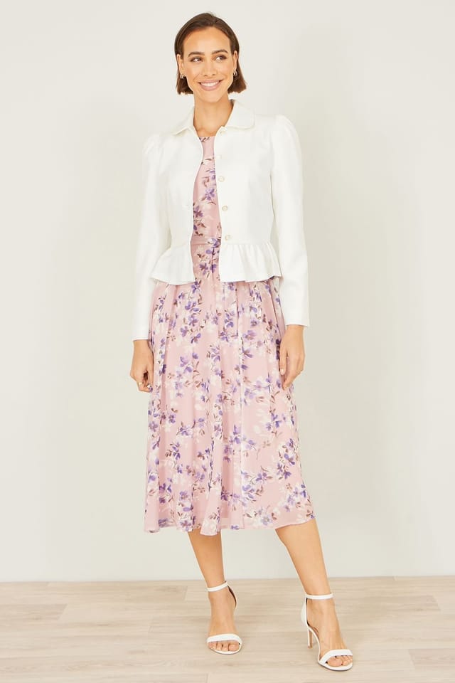 Yumi Yumi Women's White Peplum Fitted Jacket - 3