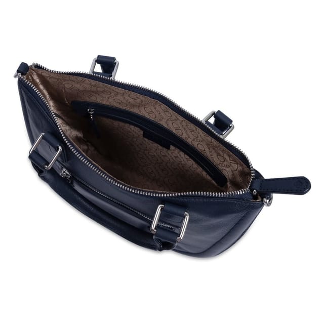 SADDLER SADDLER Women's Twin Handle Handmade Real Leather Crossbody Handbag in Navy - 2