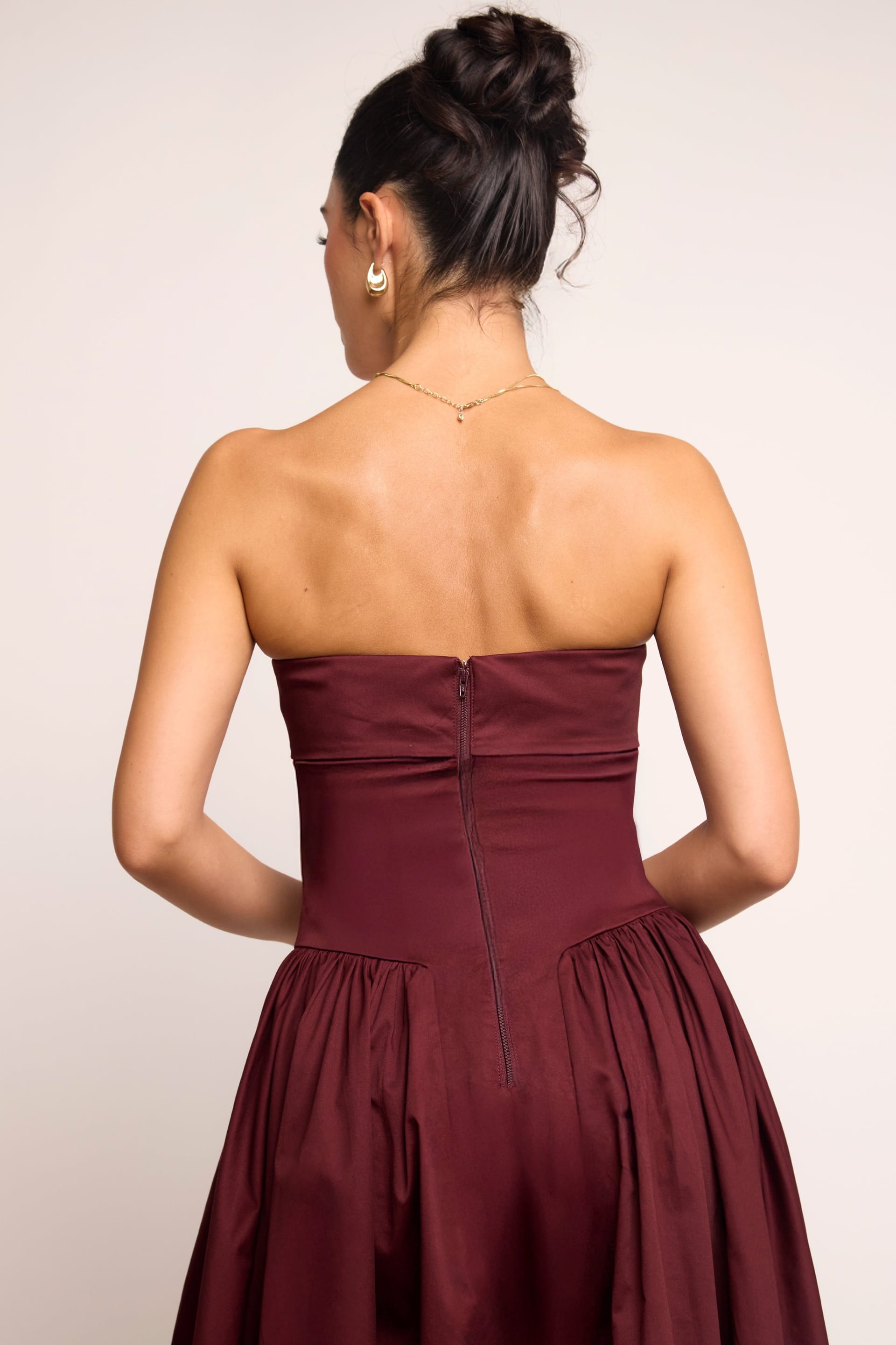 Jaded Rose Jaded Rose Women's Edith Burgundy Bandeau Corset Gown Maxi Dress - 4
