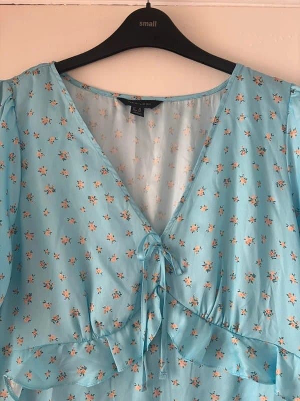 New Look Turquoise floral midi dress size 16