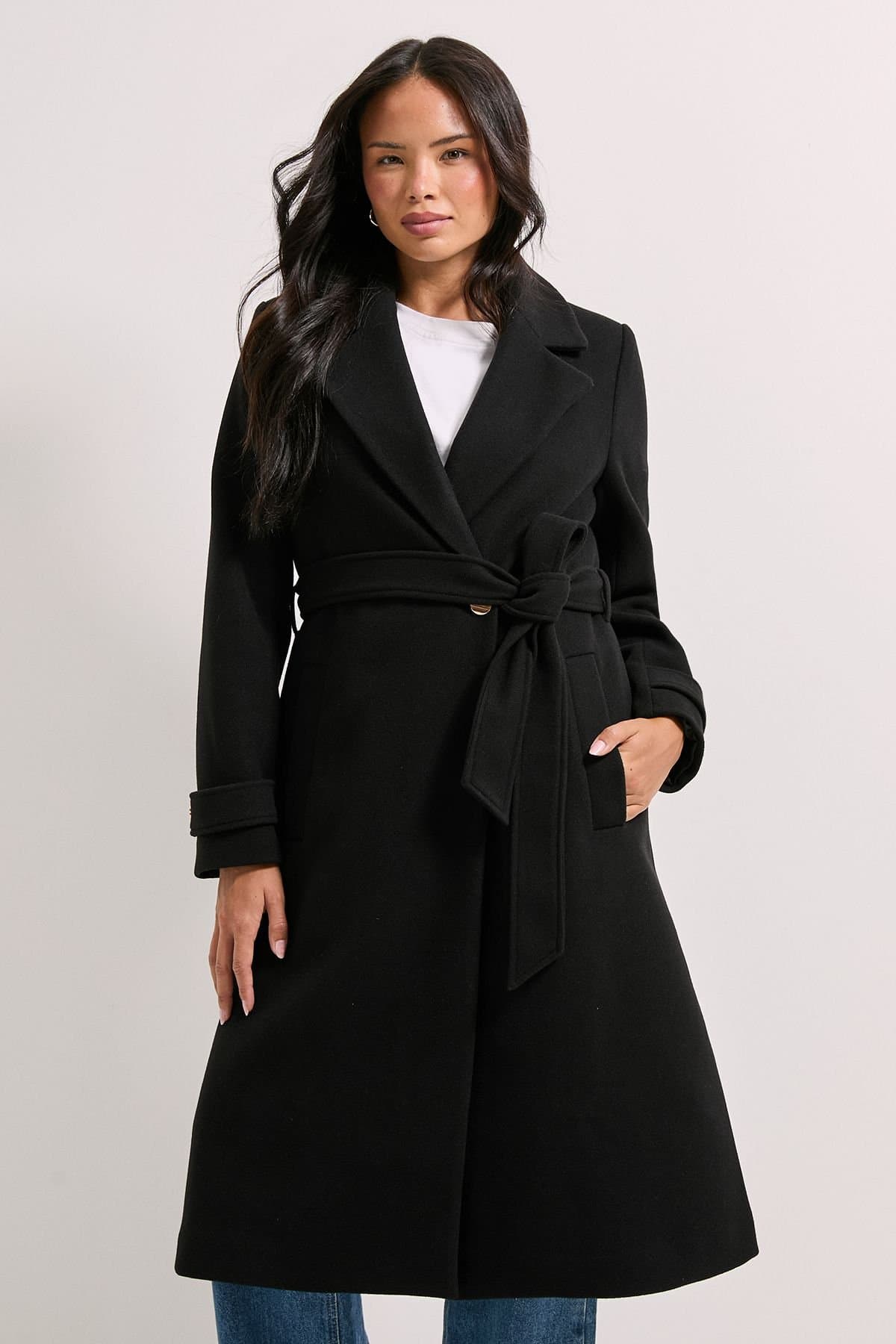 Dorothy Perkins Dorothy Perkins Women's Belted Coat in Black