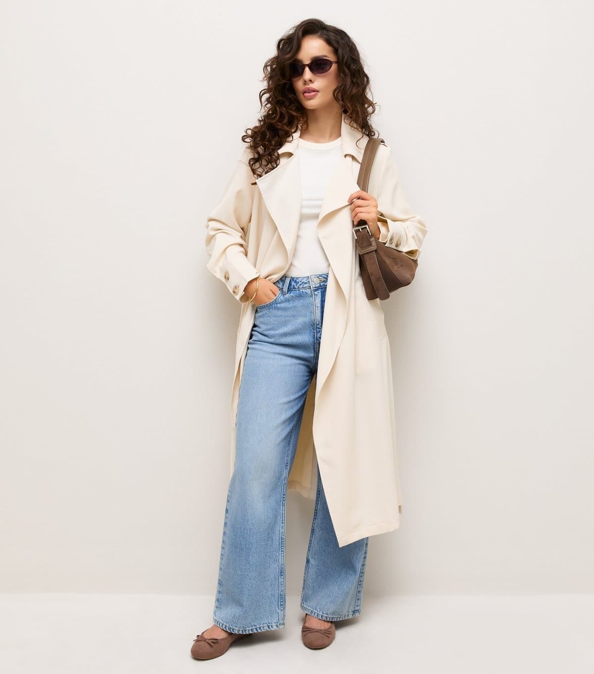 New Look New Look Petite Stone Longline Trench Coat