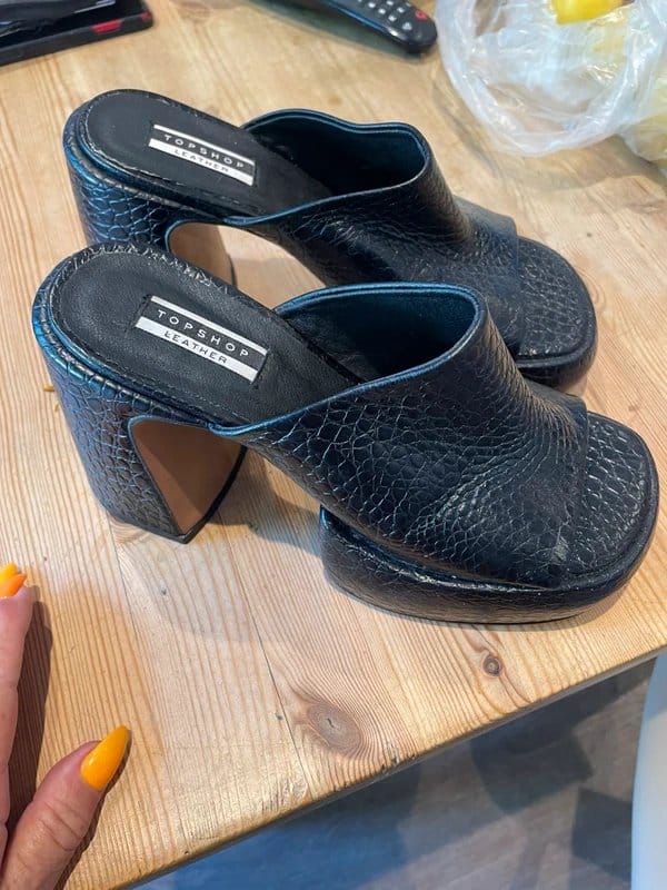 Topshop Black real leather mules - 1