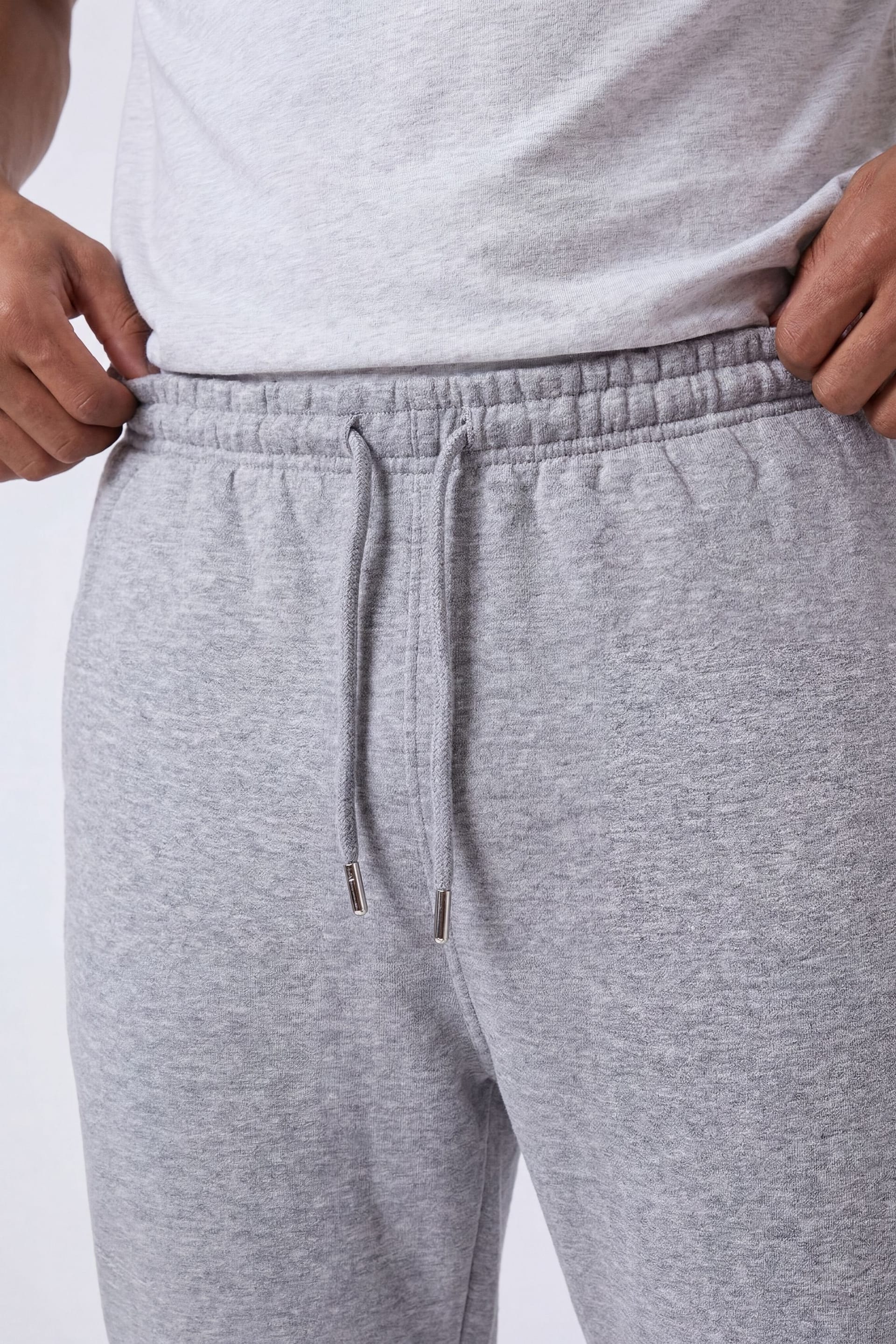 CICAY CICAY Men's Open Hem Drawstring Joggers - Cotton Blend Straight Leg in Mid Grey - 4