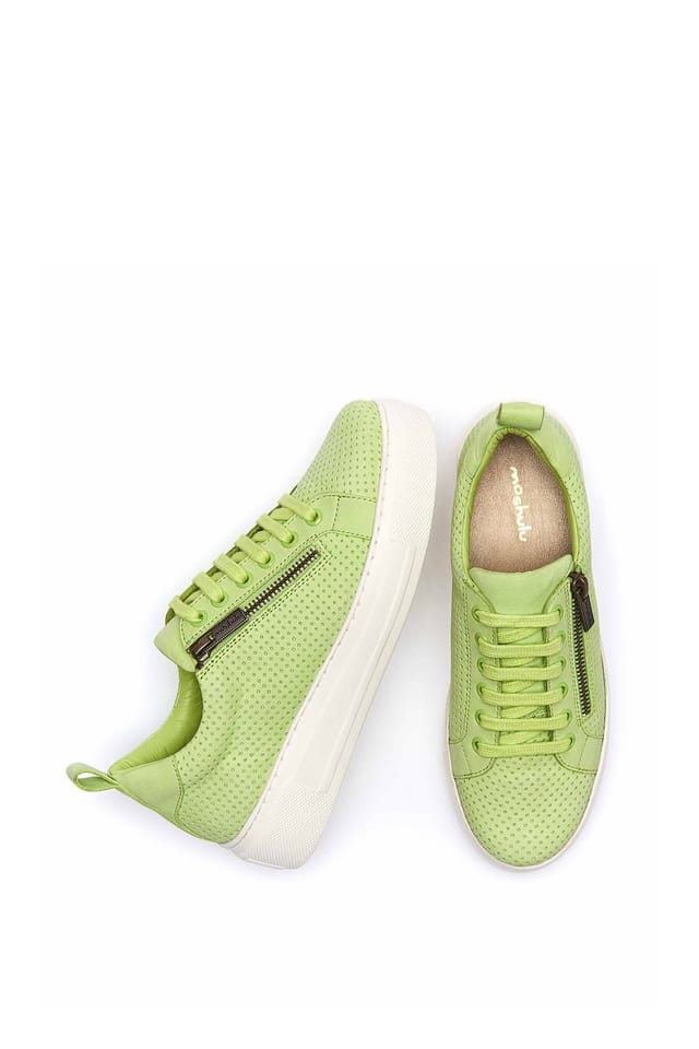 Moshulu Moshulu Women's 'Dawlish' Flatform Zip Trainers in Light Green - 2