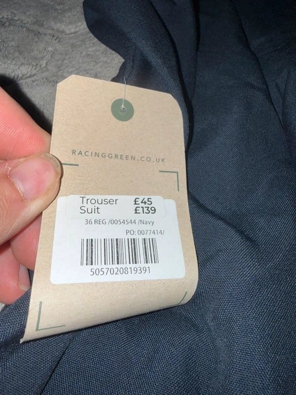 Racing Green Men’s racing green suit trousers navy in colour size 36R brand new with tags RRP £45 - 1