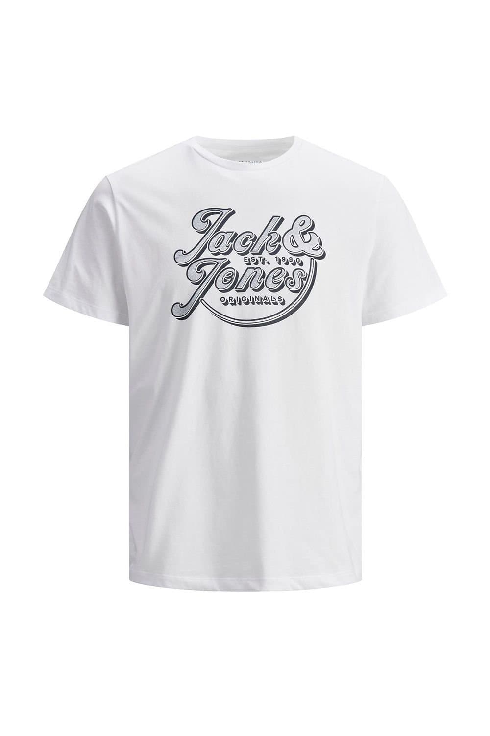 jack & jones Jack & Jones Men's Classic Logo T-Shirt Stretchy & Soft Regular Fit, White
