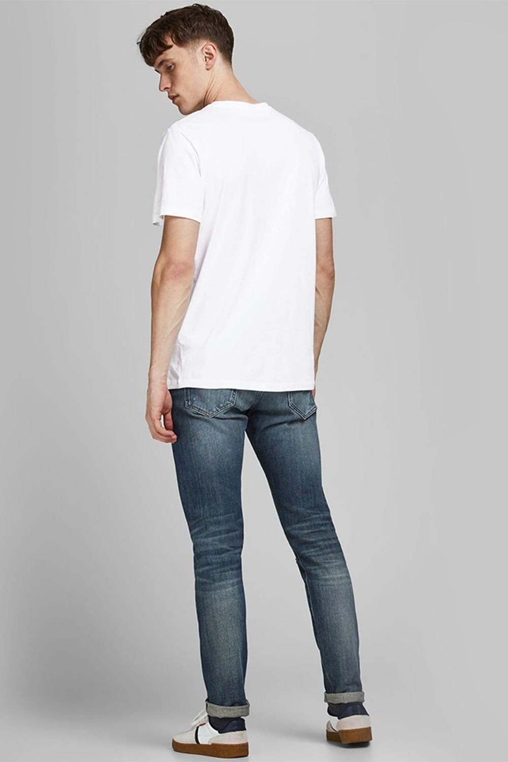 jack & jones Jack & Jones Men's Classic Logo T-Shirt Stretchy & Soft Regular Fit, White - 4