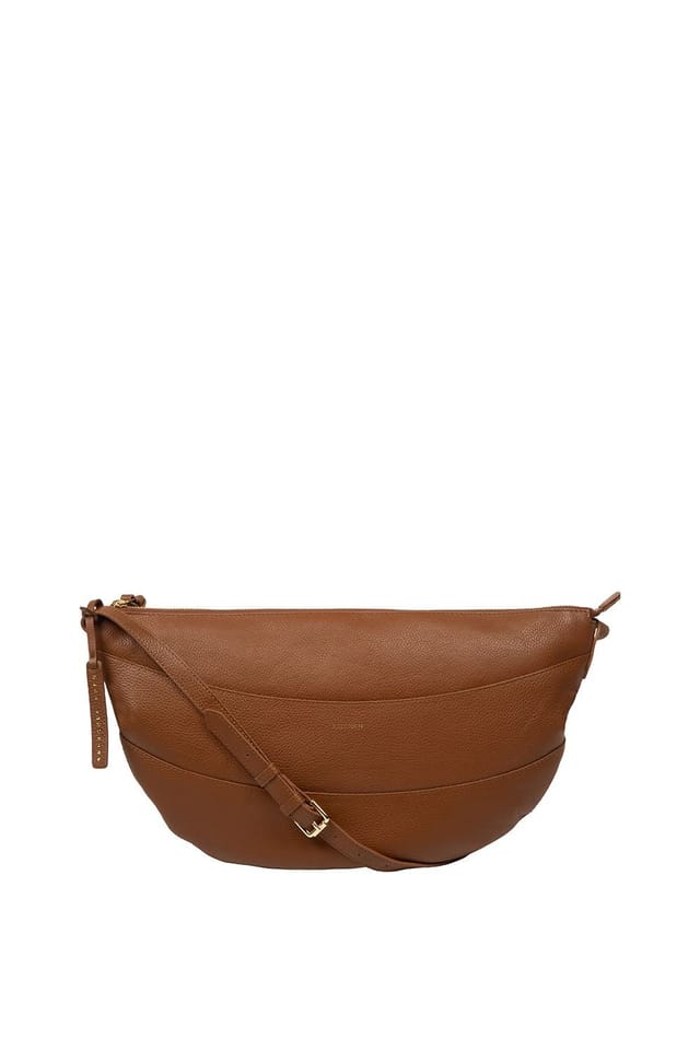 Pure Luxuries London Pure Luxuries London Women's 'Emilia' Leather Cross Body Bag in Tan - 2