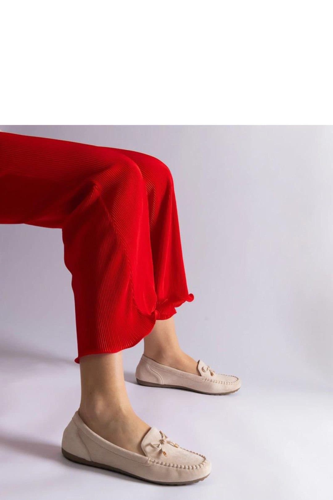 Love Lace Love Lace Women's Beige Bow Slip On Faux Suede Moccasins with Rubber Sole