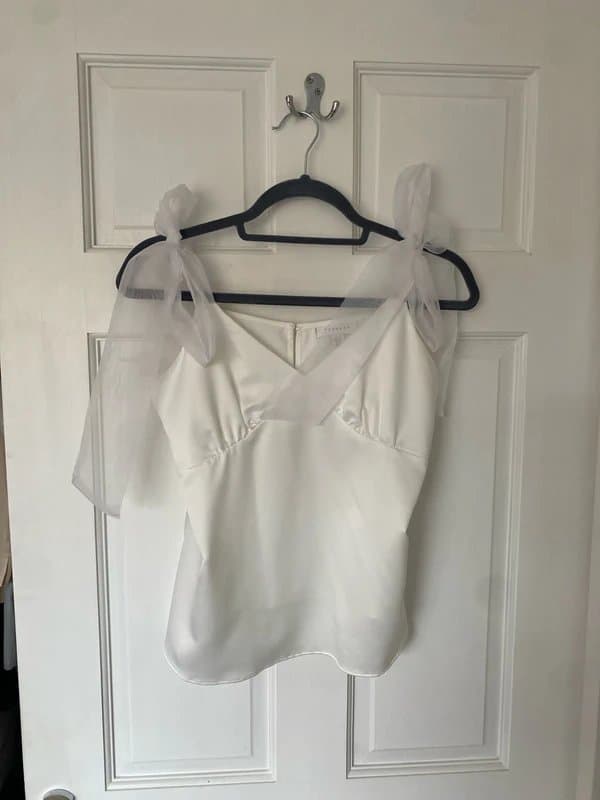 Topshop Topshop white bow tie cami