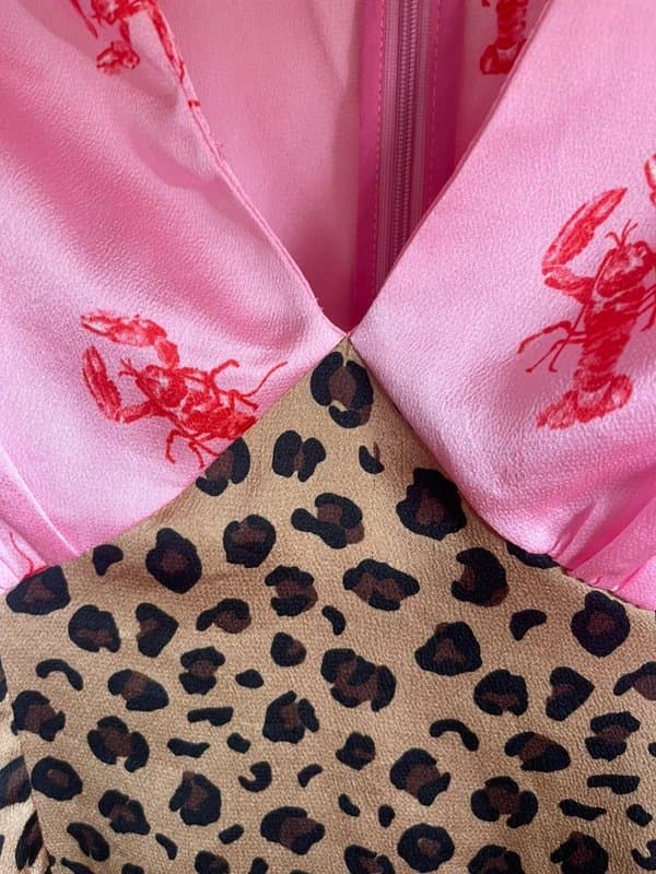 Never Fully Dressed Never Fully Dressed pink lobster/leopard print dress