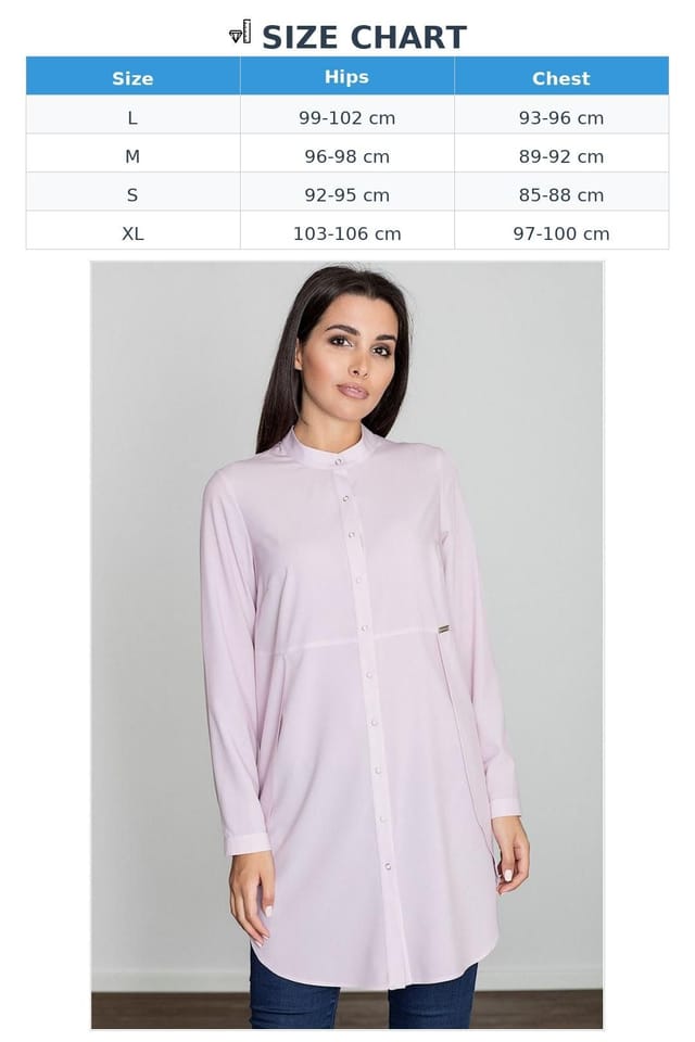 Love Lace Love Lace Women's Elegant Long Sleeve Tunic with Stand Up Collar in Pink - 3