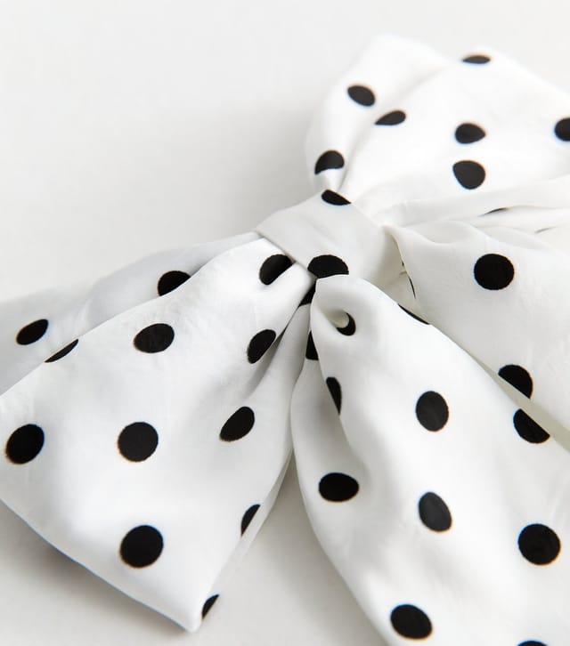 New Look White Polka Dot Bow Hair Clip New Look - 3