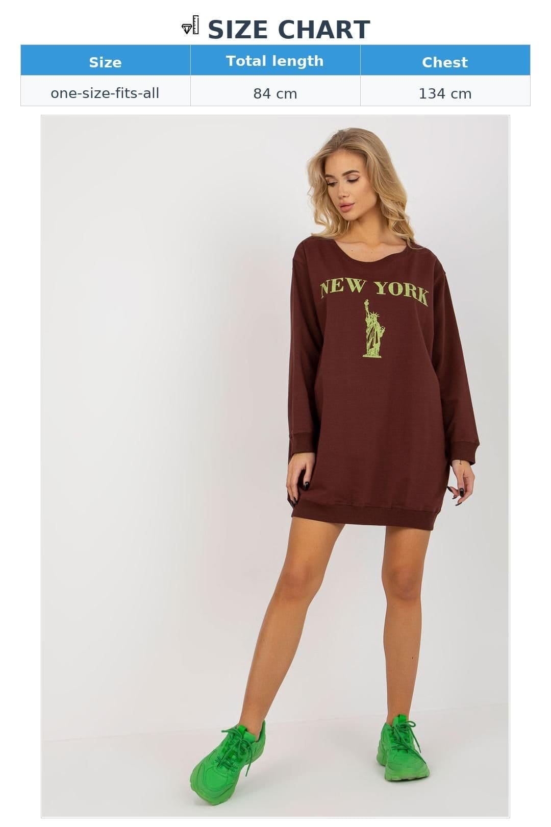 Love Lace Love Lace Women's Oversized Casual Sweatshirt With Bold Front Print in Brown - 4