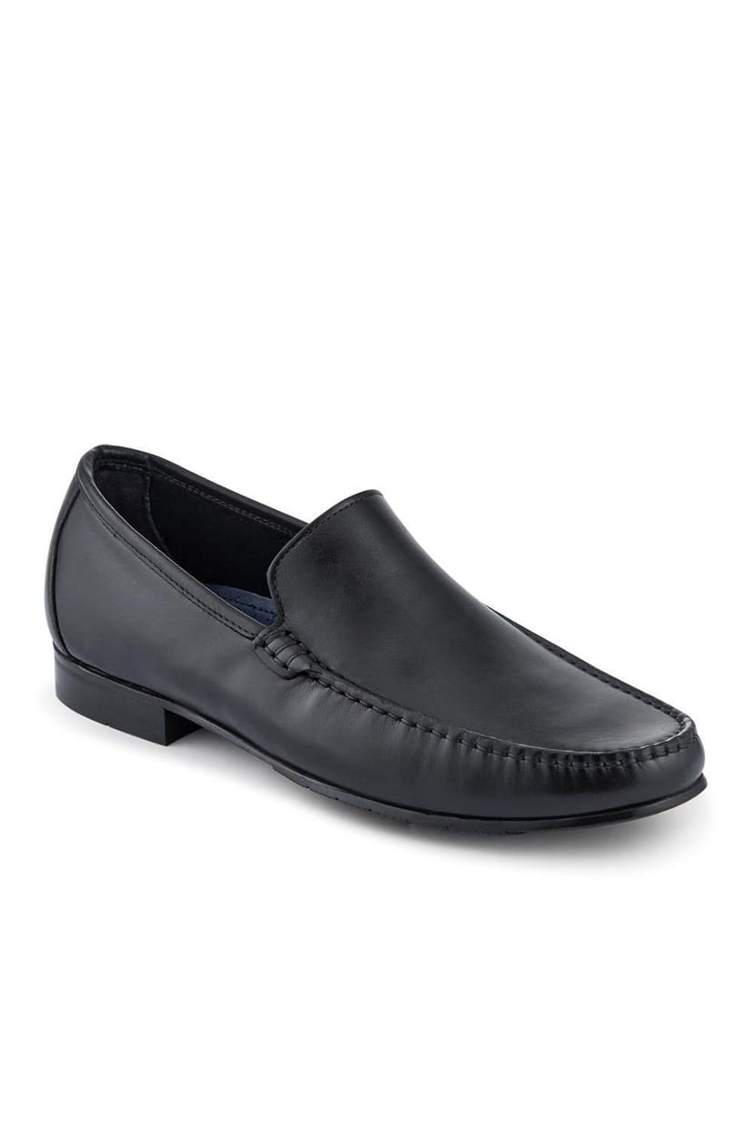 Jones Bootmaker Jones Bootmaker Men's Quint Casual Leather Slip-On Loafers in Black - 1