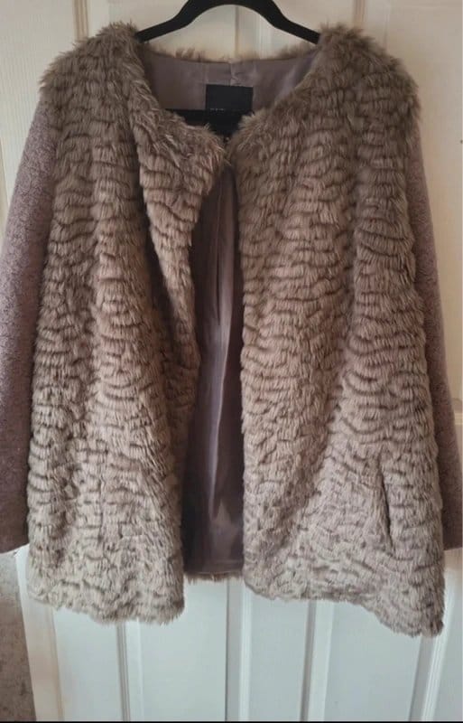 New Look Multi-Coloured Fur-Trimmed Jacket