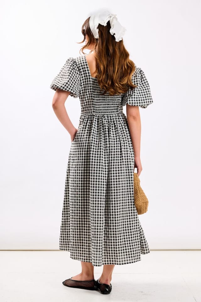 Needs No Label Needs No Label Women's Black Gingham Midi Dress - 3