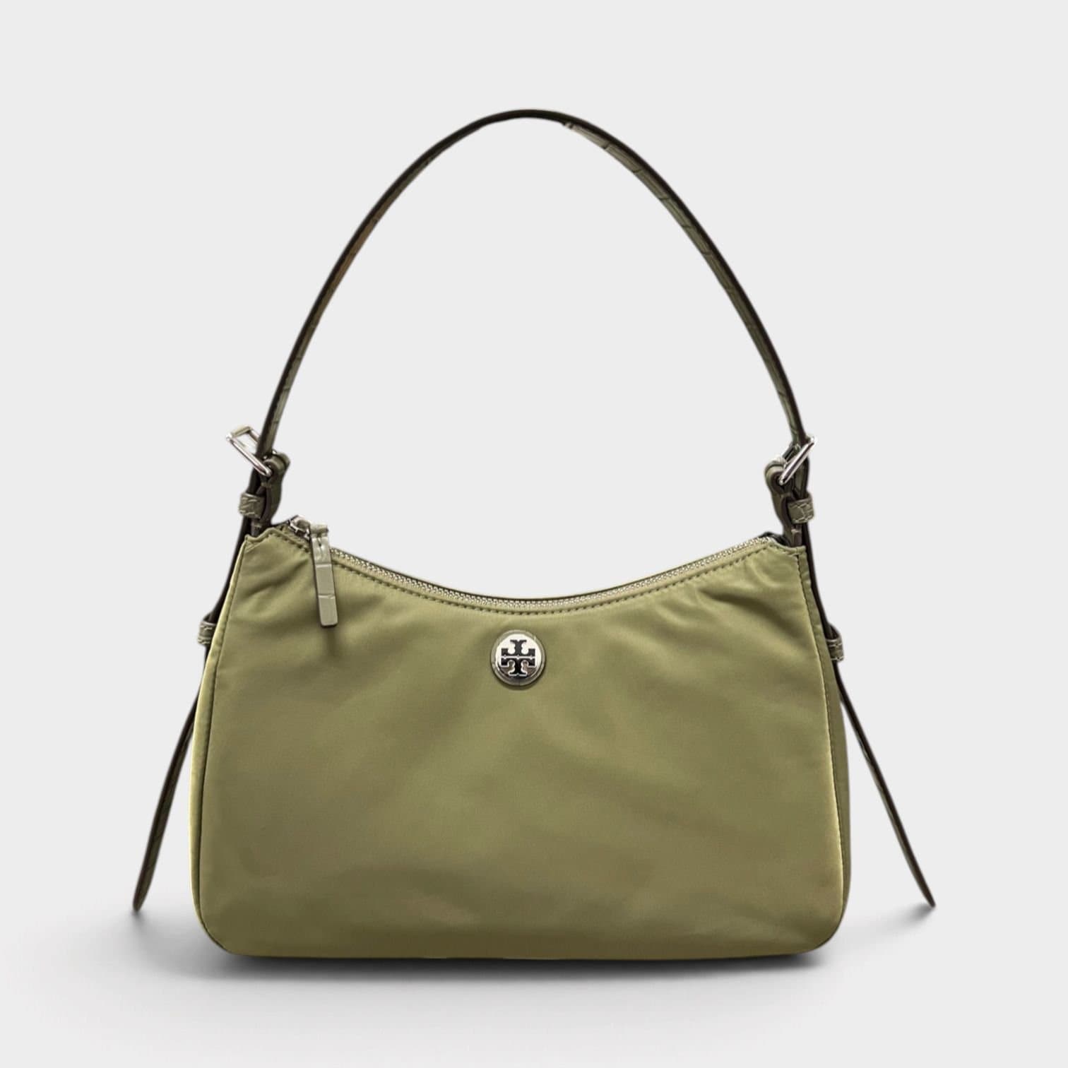 TORY BURCH Tory Burch Women's Nylon Zip Top Shoulder Bag Green Khaki
