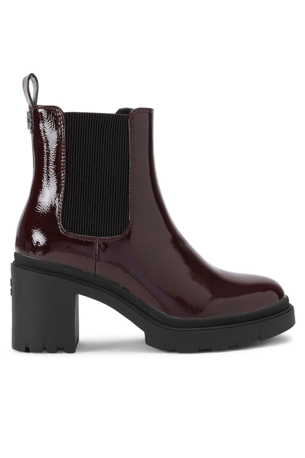 Carvela Carvela Women's 'Boulder Heeled Ankle' Patent Boots in Wine