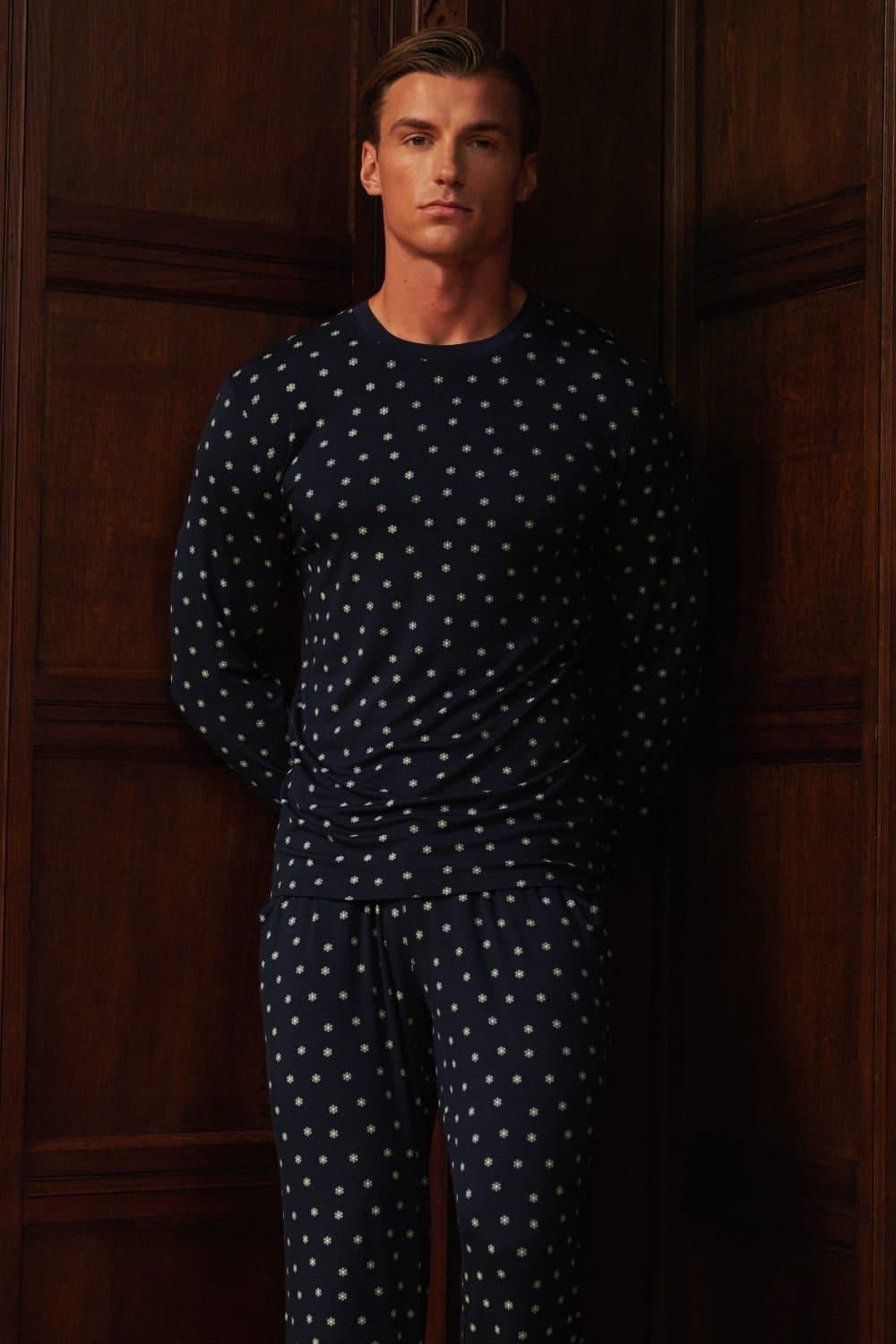 British Boxers British Boxers Men's "Let it Snow " Bamboo Pyjama Set in Navy