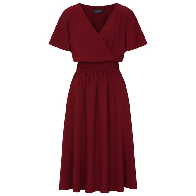 Hot Squash Hot Squash Women's Chiffon Midi Dress in Wine - 2