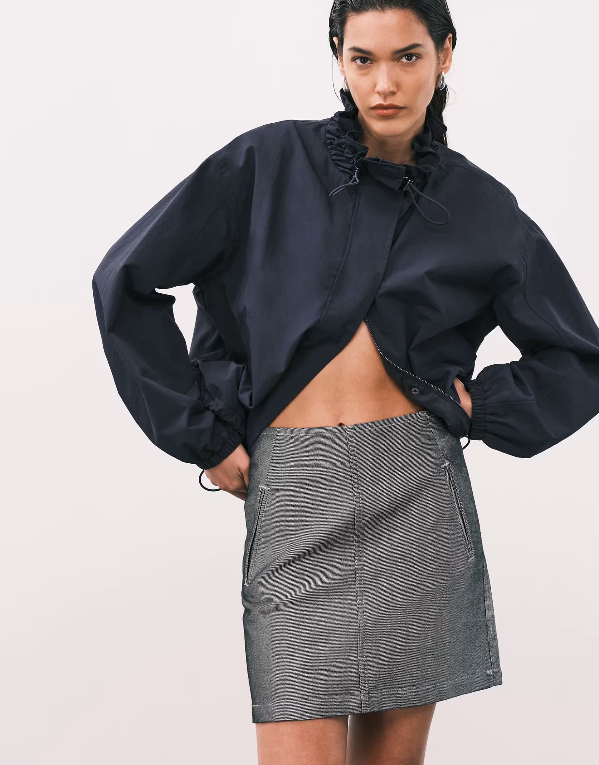 ASOS ASOS Calvin Klein Jeans Metallic Mini Skirt in Grey