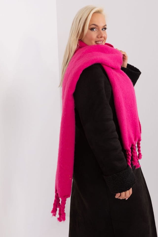 Love Lace Love Lace Women's Long Smooth Polyester Scarf with Tassels for Winter Wrap in Pink - 2