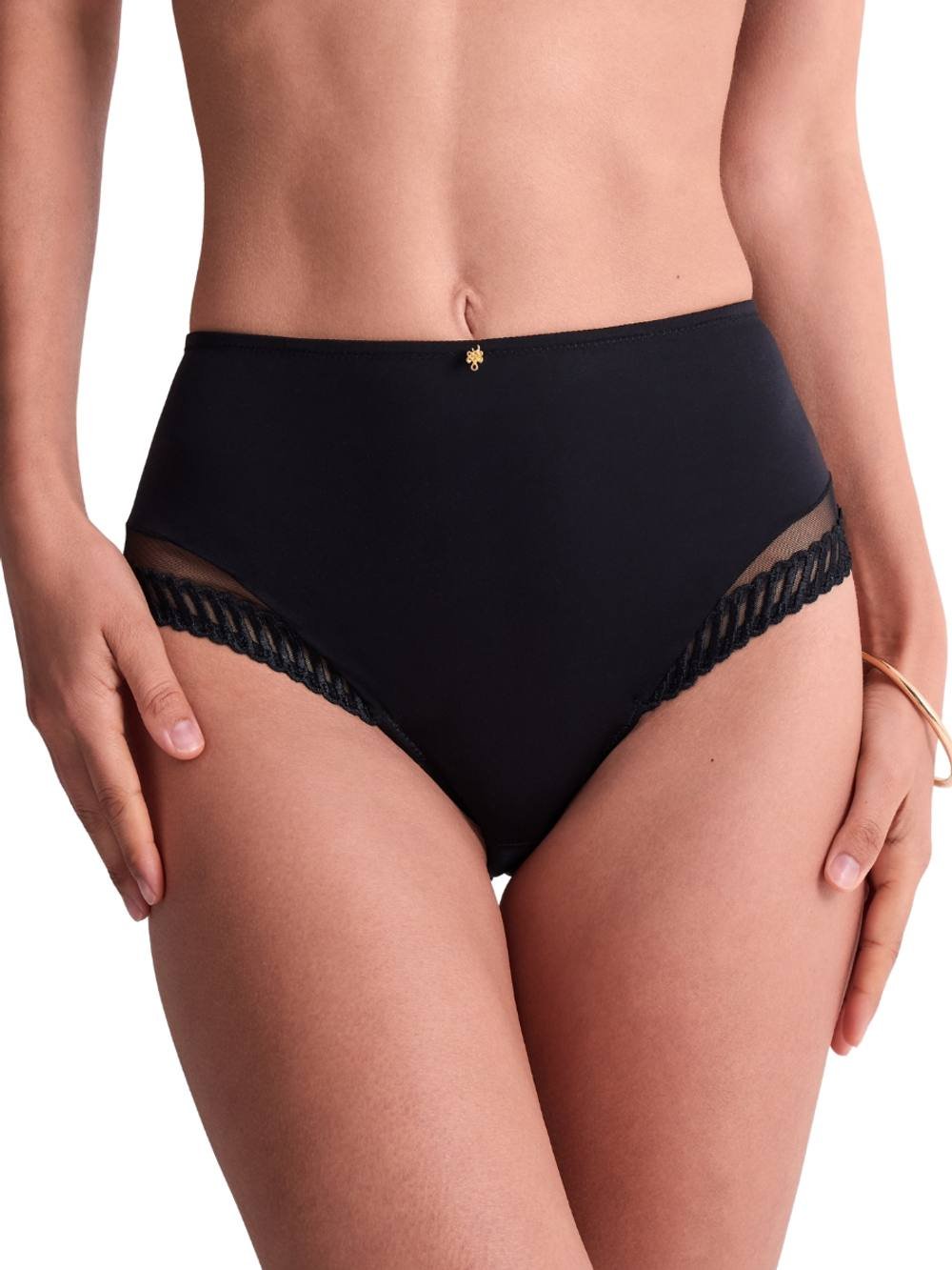 Aubade Aubade Women's Sheer Emotion High Waist Brief in Black - 2