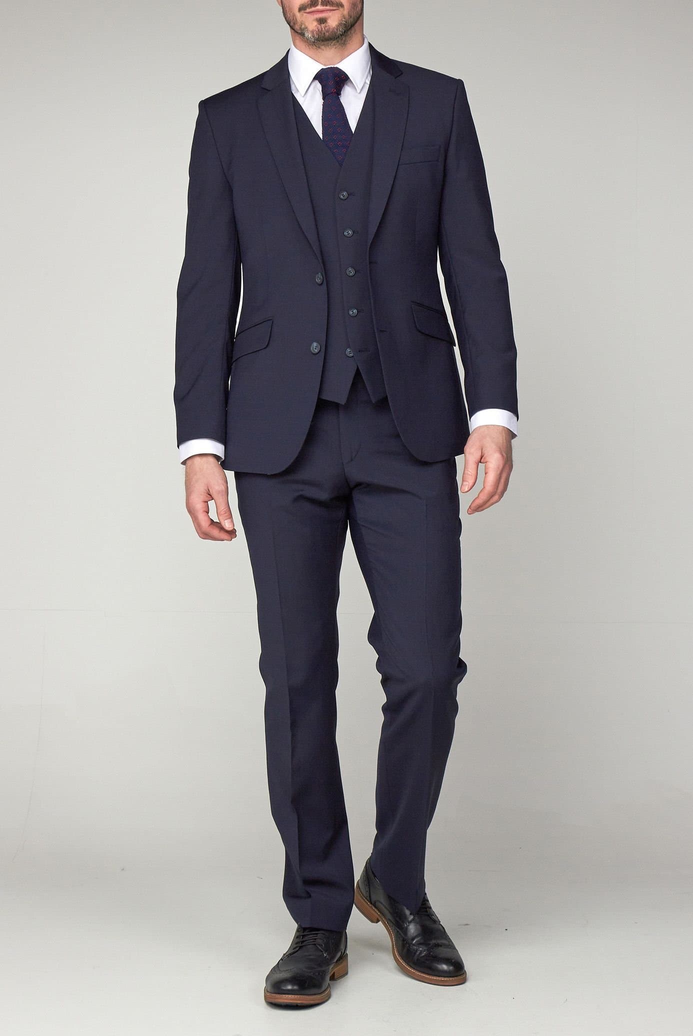 Scott Scott Men's Navy Plain Front Trousers