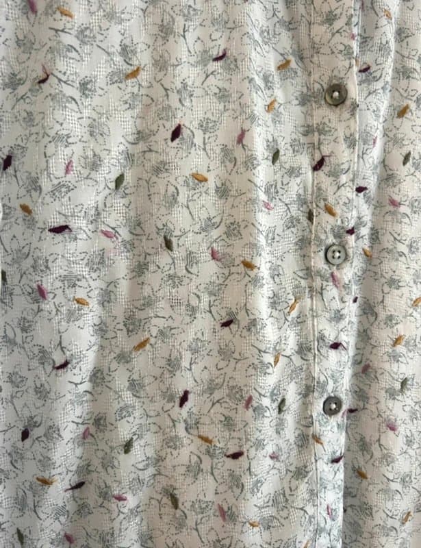 Mistral 🤍 Mistral White Floral Embroidered Shirt UK 10 Cottagecore Boho Summer Blouse 🤍