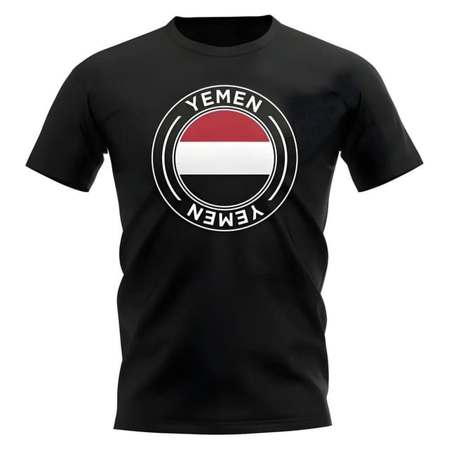 Yemen Yemen Men's Personalised Football Badge T-Shirt in Black - 2